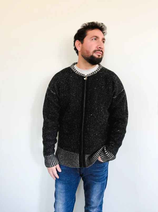 Reversible Bomber Jacket – 43% Baby Alpaca, 43% Sheep Wool, and 14% Polyamide - Image 2