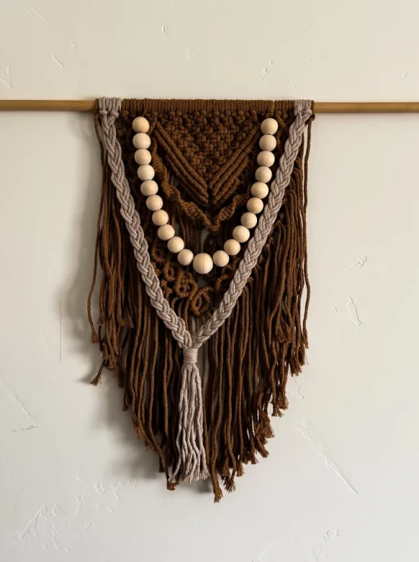 brown cotton macramé wall hanging