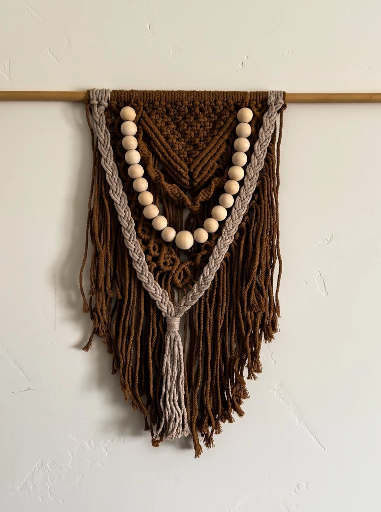 brown cotton macramé wall hanging
