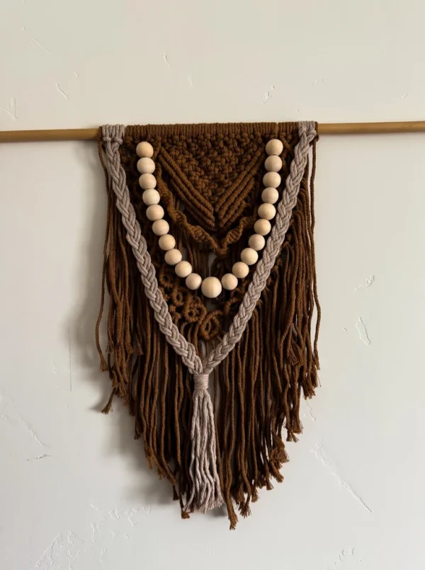 Macrame Wall Hanging Made of Cotton - Brown - Image 2