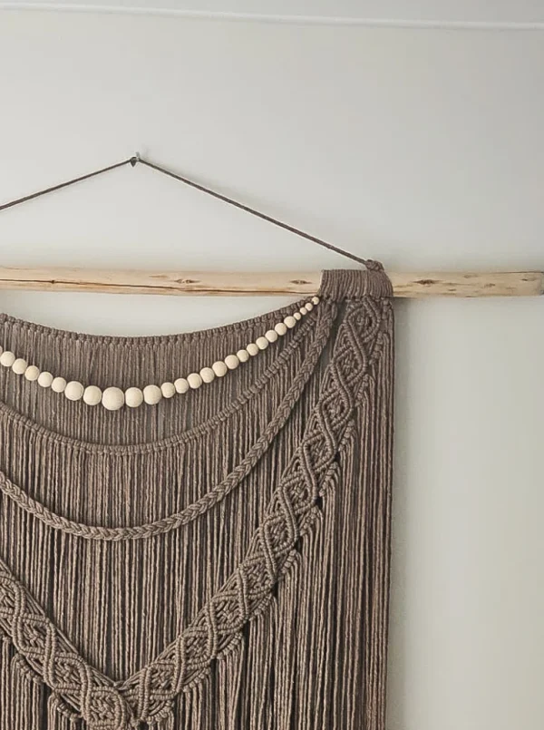 Macrame Wall Hanging Made of Cotton - Beige - Image 2