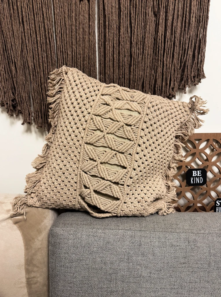 macrame cushion cover