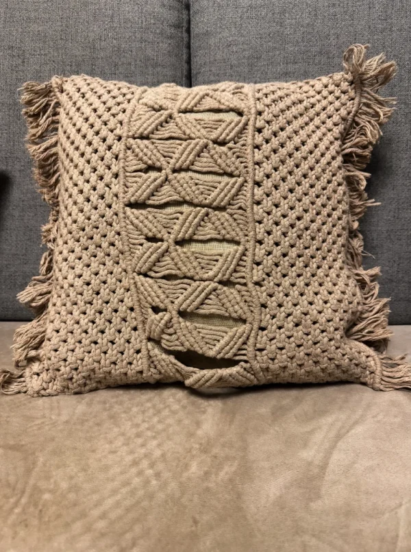 Macrame Cushion Cover – 100% Cotton - Image 2