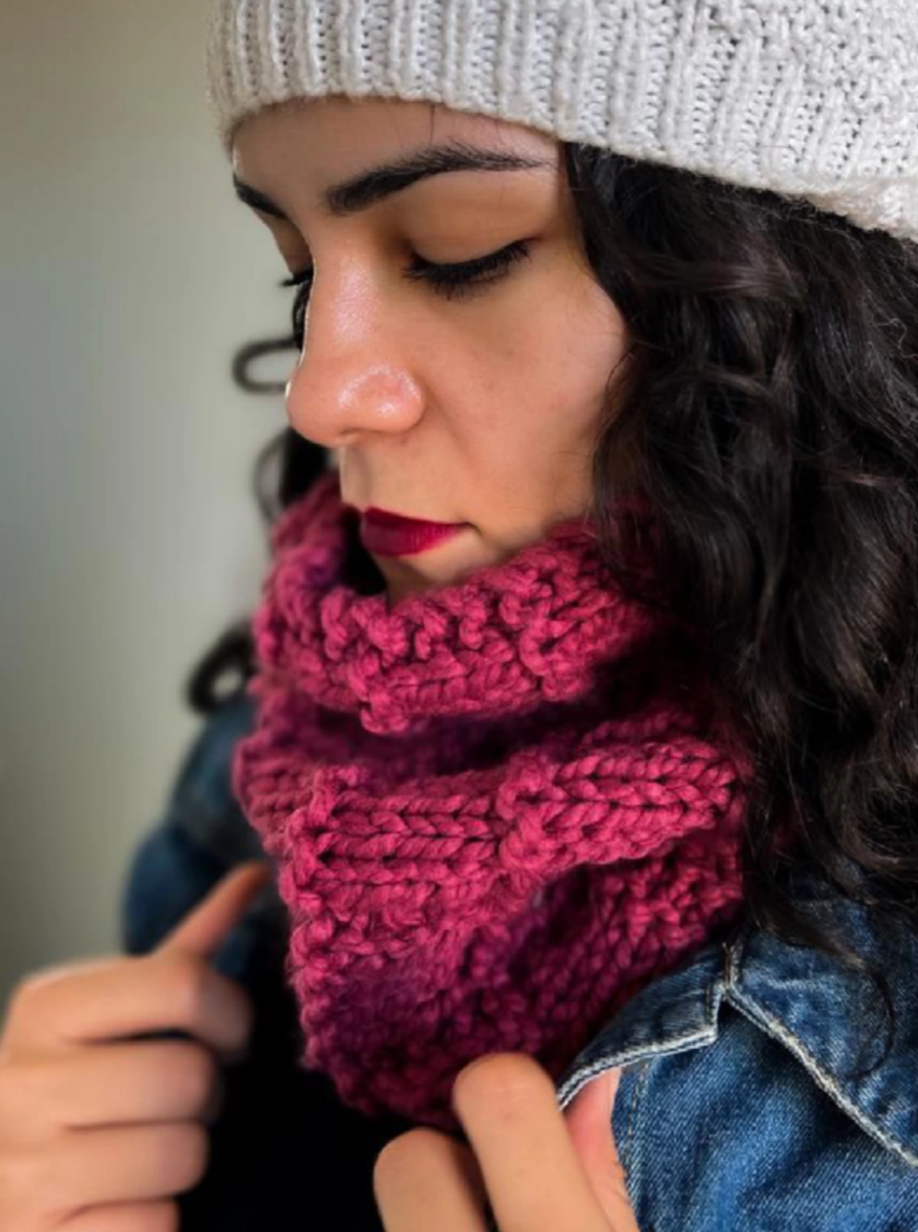 handmade baby alpaca neck warmer