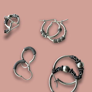Big 950 Silver Band Earring
