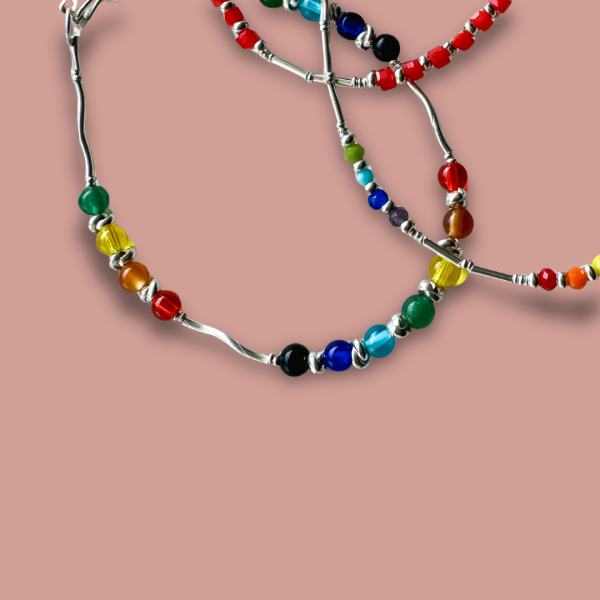 Colorful Murano Glass Bracelets with 950 Silver - Image 2
