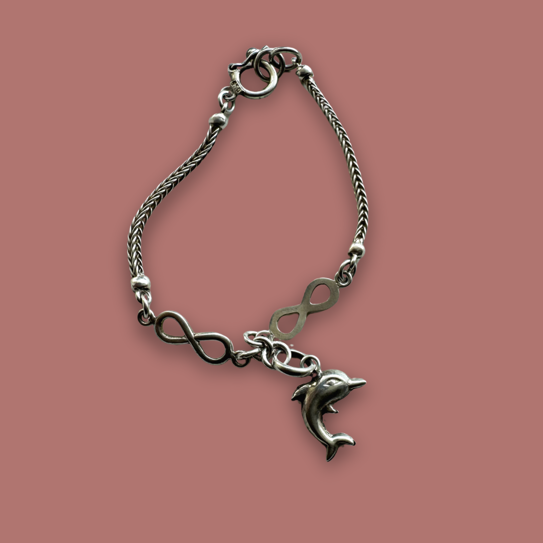 950 Silver Bracelet with Dolphin Charm