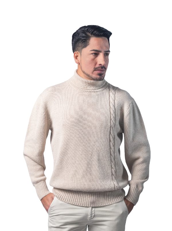 Braided Sweater - 50% Baby Alpaca, 50% Pima Cotton