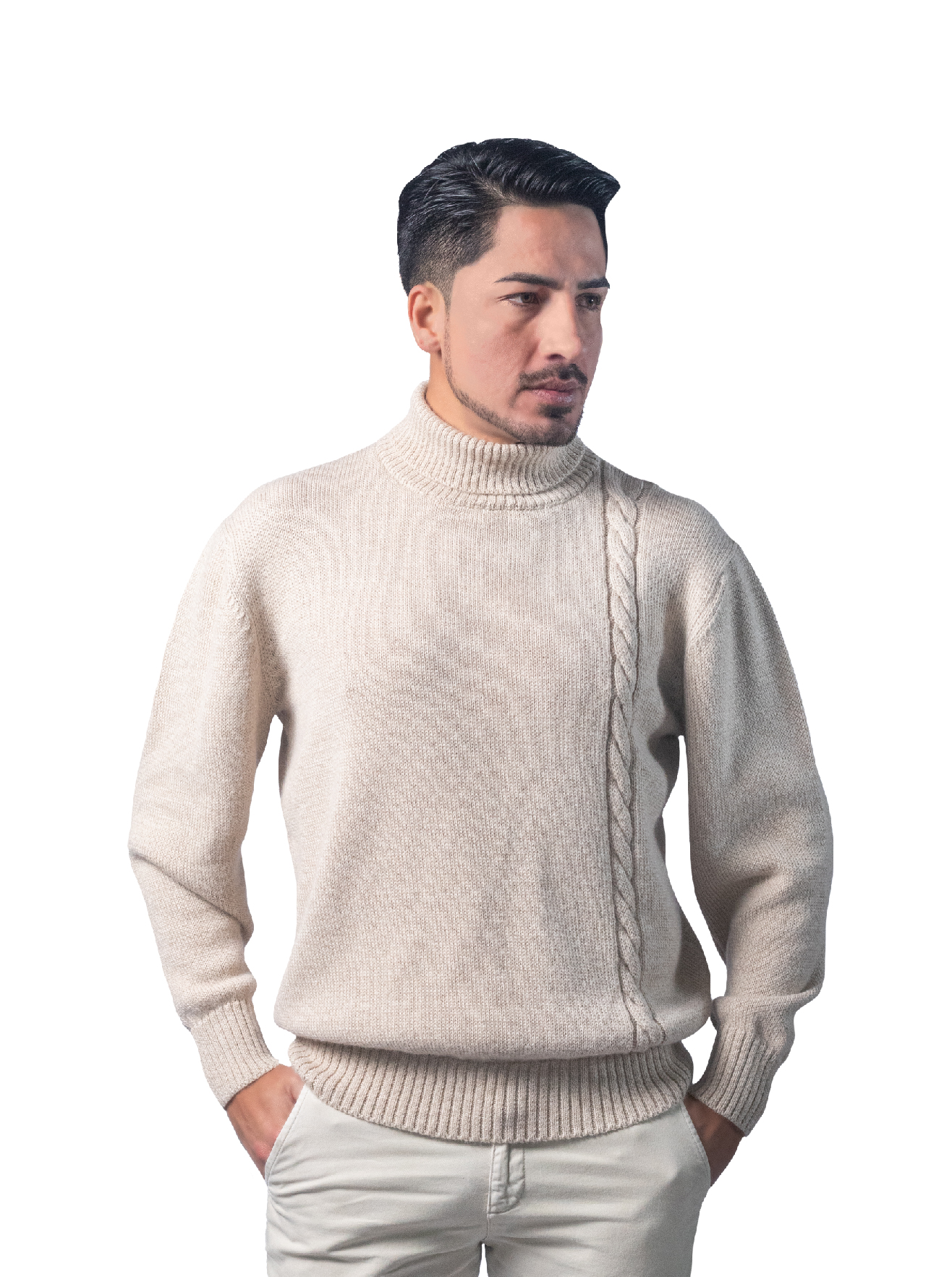 Braided Sweater - 50% Baby Alpaca, 50% Pima Cotton