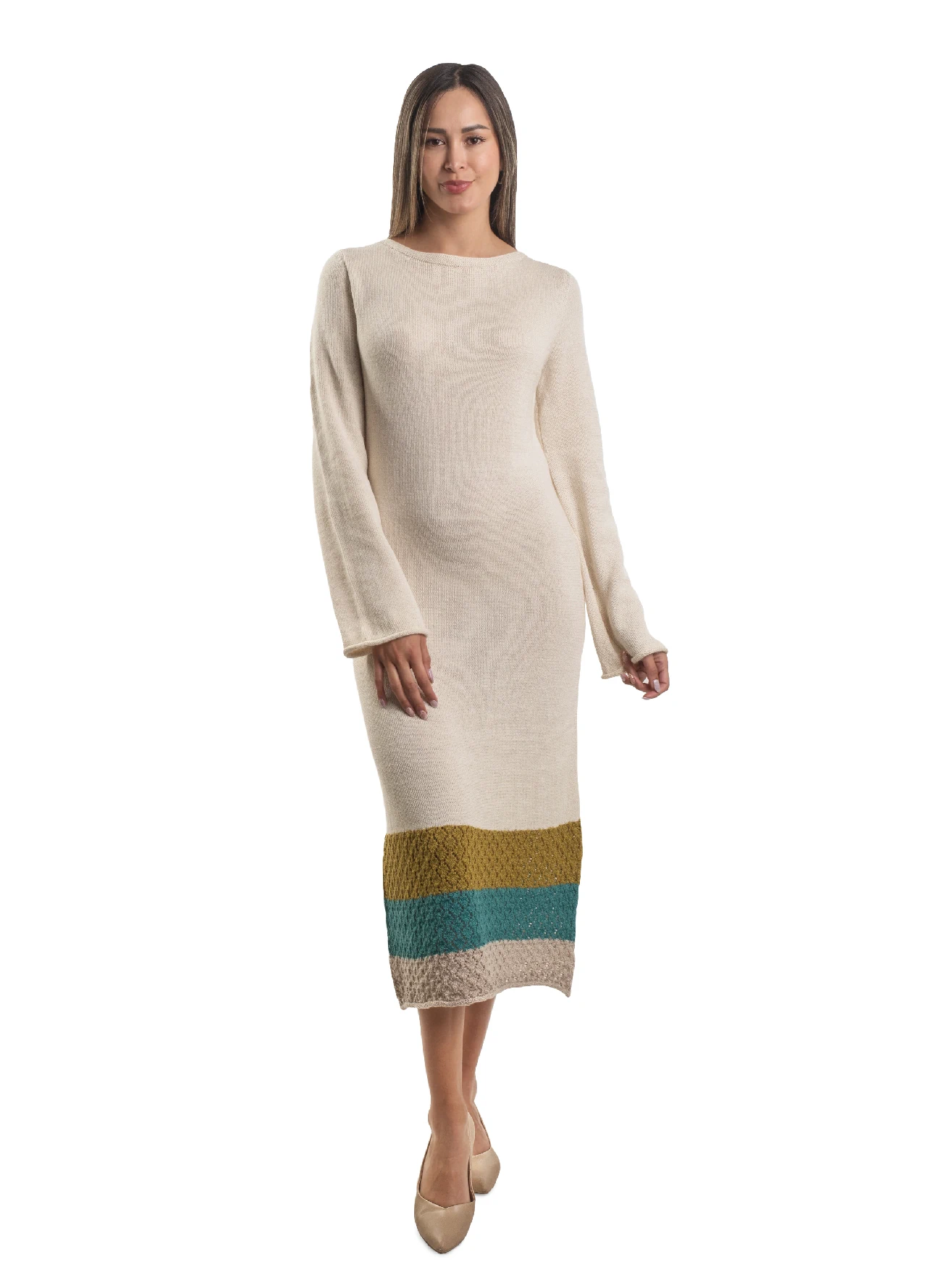 Lines Dress - 50% baby alpaca, 50% pima cotton
